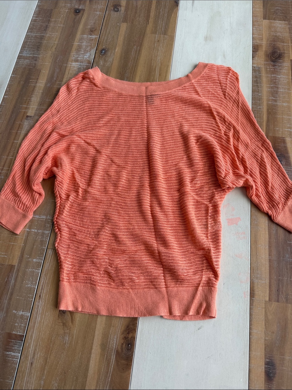 Express Coral Off-Shoulder Lightweight Knit Sweater